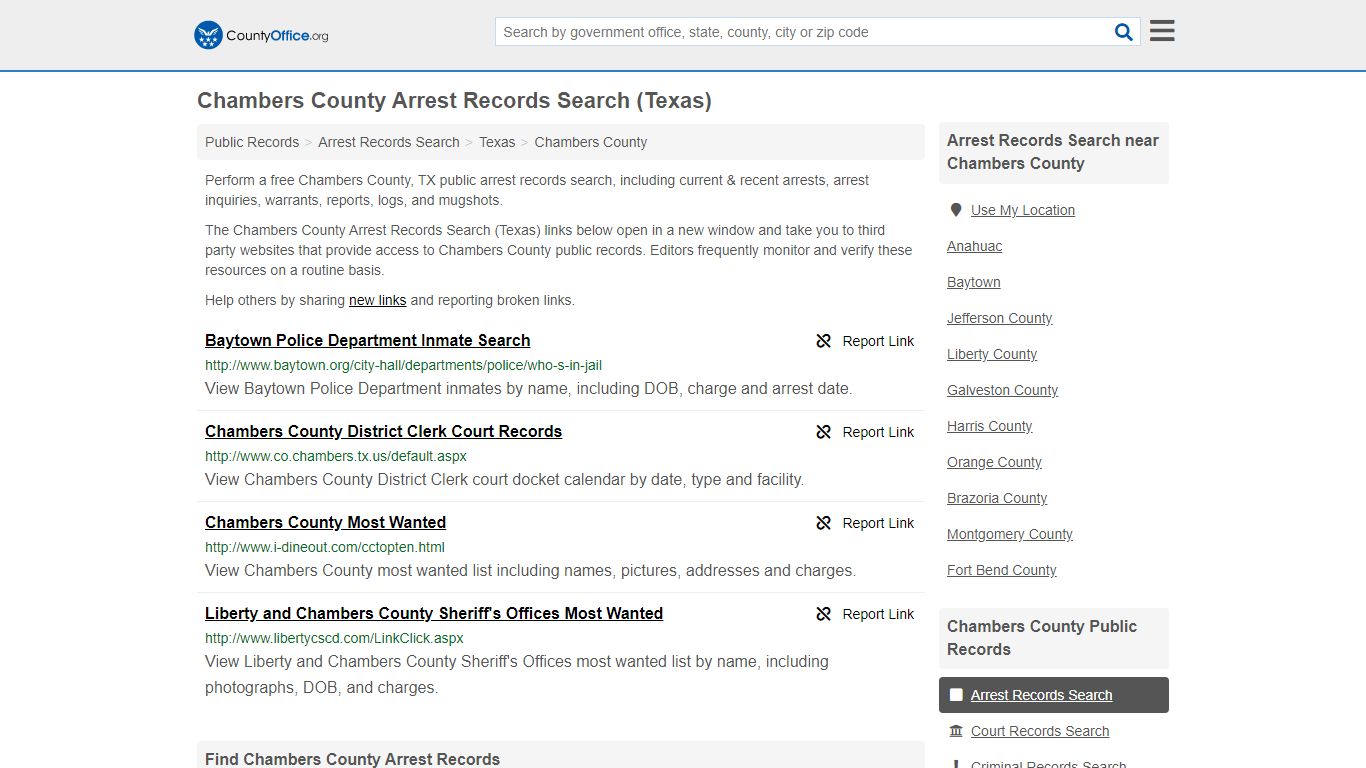 Arrest Records Search - Chambers County, TX (Arrests ...